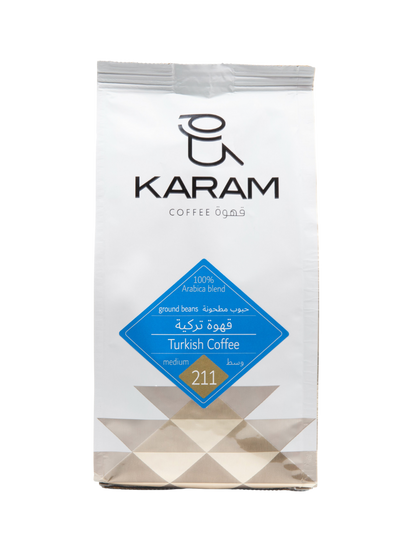 Karam Turkish Coffee Medium Roast Ground Beans- 211